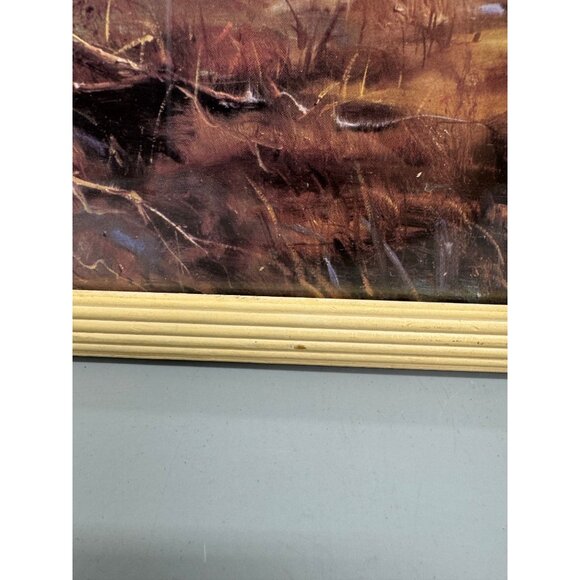 Native American Landscape Art Print  Wooden Frame By H. Fleming 21.5x17.5" READ - Picture 5 of 11